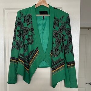 BCBGMaxAzria Green and Black pattern Blazer